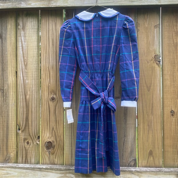 New NWT Florence Eiseman kids long sleeve collar blue grid back to school dress - Picture 8 of 16
